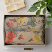 Papier Mousseline Colibri vintage avec découpage Fleur sauvage (Cadeau)