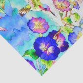 Papier Mousseline Colibris et paysage de fleurs (Détail)