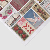 Papier Mousseline Collage à thème rouge avec Rose rouge, Jolies fill (Détail)