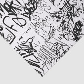 Papier Mousseline Collage Abstrait de graffiti noir et blanc (Détail)