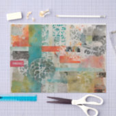 Papier Mousseline Collage Abstrait Média mixte Abstrait (Artisanat)