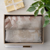 Papier Mousseline Collage botanique floral Pastel Peonies Découpage (Cadeau)