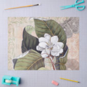 Papier Mousseline Collage botanique vintage avec Magnolia blanche (Artisanat)