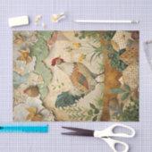 Papier Mousseline Collage Campagnard Rustique avec Création de Poule (Artisanat)