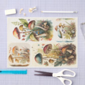 Papier Mousseline Collage de champignons vintages (Artisanat)