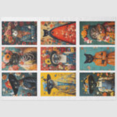 Papier Mousseline Collage de chats Petits projets Junk Journal Décou (Recto)