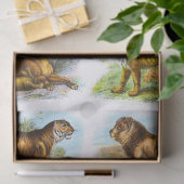 Papier Mousseline Collage de découpage de tigre vintage (Cadeau)