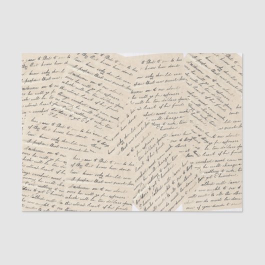 Papier Mousseline Collage de découpage d'écriture manuscrite de scri (Recto)
