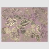 Papier Mousseline Collage de feuilles avec les baies Rose croustilla (Recto)