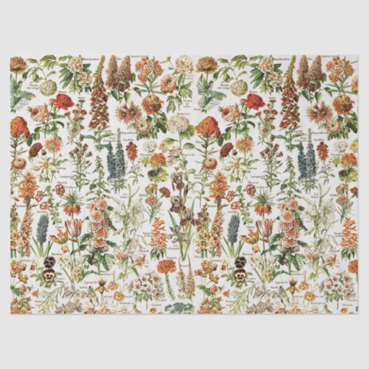 Papier Mousseline Collage de fleurs vintages (Recto)