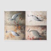 Papier Mousseline Collage de grues japonaises 1 papier de découpage (Recto)
