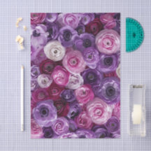 Collage de jardin à motif floral rose violet