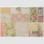 Papier Mousseline Collage de jardin vintage et Ephemera (Recto)