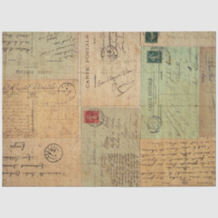 Papier Mousseline Collage de la carte postale Vintage