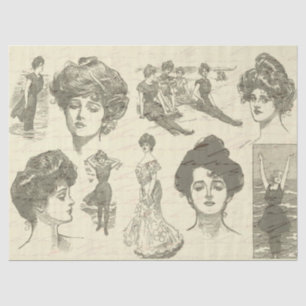 Papier Mousseline Collage de la page de découpage pour filles vintag