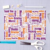 Papier Mousseline Collage de mots en MERCI violet et orange (Artisanat)