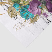 Papier Mousseline Collage de musique florale victorienne (Détail)