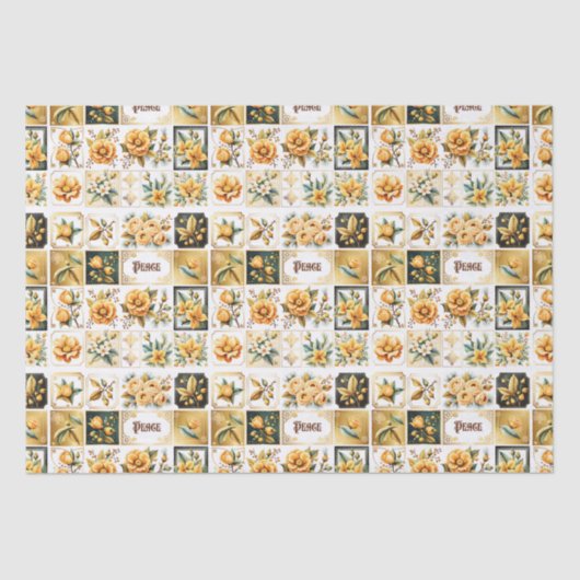 Papier Mousseline Collage de Noël en or (Recto)