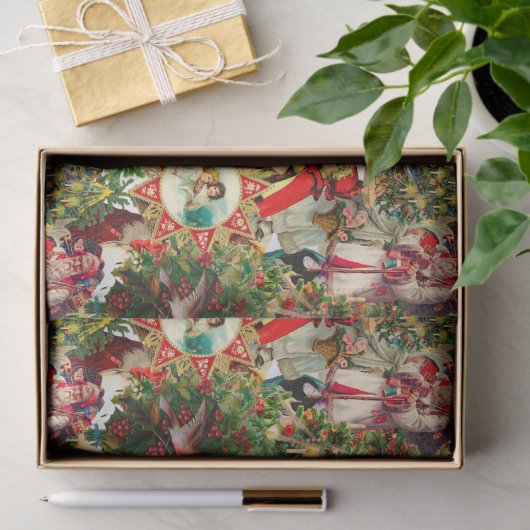 PAPIER MOUSSELINE COLLAGE DE NOËL VICTORIEN (Cadeau)