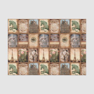 Papier Mousseline Collage de photo de voyage de Paris France