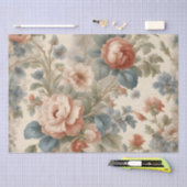 Papier Mousseline Collage de pivoines bleues avec fleurs bleues (Artisanat)