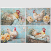 Papier Mousseline Collage de poulet floral jaune (Recto)