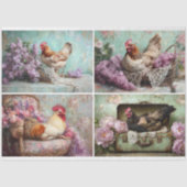 Papier Mousseline Collage de poulet floral Lilac (Recto)