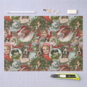 Papier Mousseline Collage de rebuts de chats et de chiens de Noël vi (Artisanat)