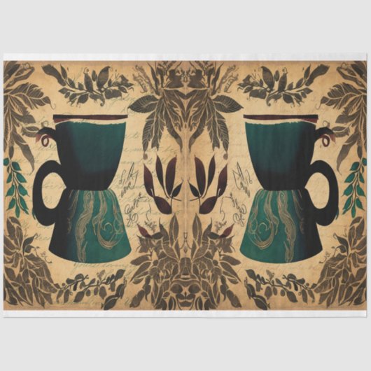 Papier Mousseline Collage d'éphémère de pot de café (Recto)