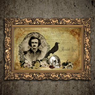Papier Mousseline Collage d'Halloween victorien Edgar Allen Poe