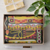 Papier Mousseline Collage d'impression couleur Motif africain (Cadeau)