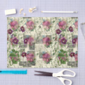 Papier Mousseline Collage Ephémère Florale Violet (Artisanat)