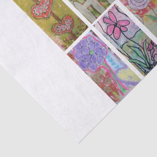 Papier Mousseline Collage floral (Détail)