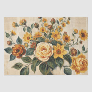 Papier Mousseline Collage floral italien vibrant et inspirant