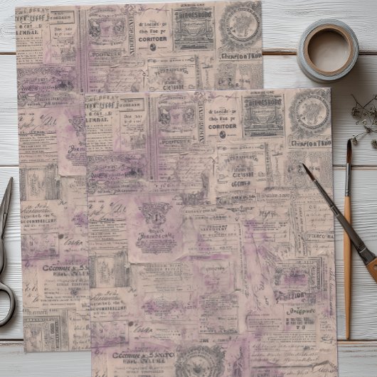 Papier Mousseline Collage français antique
