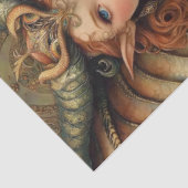 Papier Mousseline Collage gothique de la nymphe Imaginaire dragon (Détail)