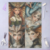 Papier Mousseline Collage gothique de la nymphe Imaginaire dragon (Artisanat)