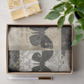 Papier Mousseline Collage gothique Moth en Découpage noir et beige (Cadeau)