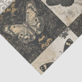 Papier Mousseline Collage gothique Moth en Découpage noir et beige (Détail)