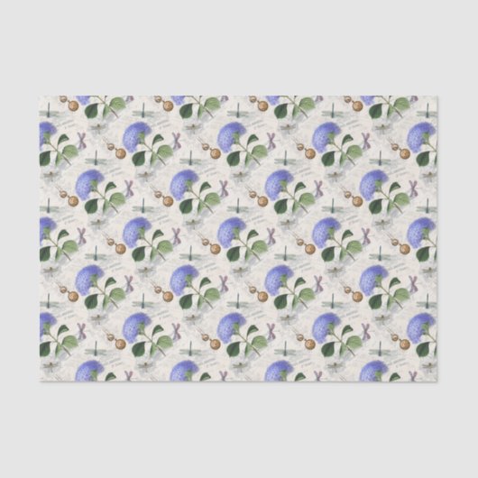 Papier Mousseline Collage Hydrangea (Recto)