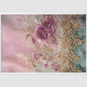 Papier Mousseline Collage Luxe Broderie de dentelle florale effet vi