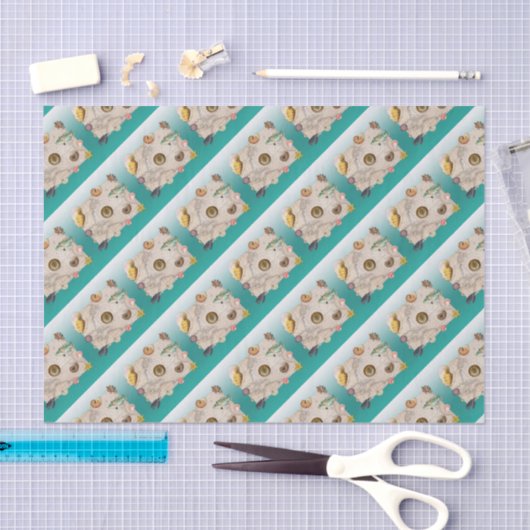 Papier Mousseline Collage marin aquamarine (Artisanat)