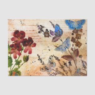 Papier Mousseline Collage papillon vintage