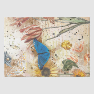 Papier Mousseline Collage papillon vintage