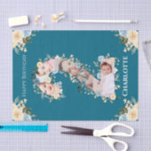 Papier Mousseline Collage photo du 2e anniversaire Turquoise bleu ja (Artisanat)