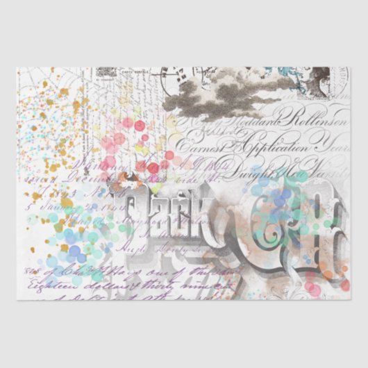 Papier Mousseline collage victorien vintage (Recto)