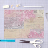 Papier Mousseline Collage Vintage Abstrait rose (Artisanat)