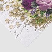 Papier Mousseline Collage vintage de fleurs pourpres (Détail)