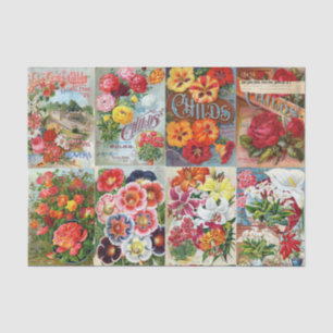 Papier Mousseline Collage vintage de jardin de paquets de graine de