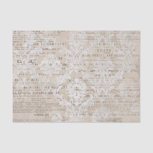 Papier Mousseline Collage vintage de journaux (Recto)